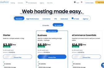 Bluehost - planos e precos reais (Starter, Business, eCommerce)